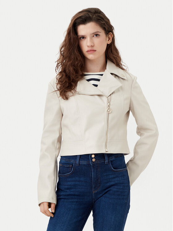 

Куртка из искусственной кожи прямого кроя W5RL22 WE480 Guess, экрю
