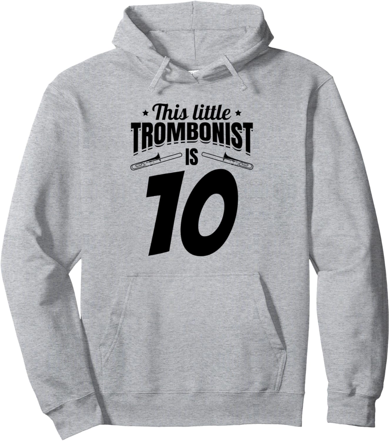 

Этому маленькому тромбонисту 10 лет. Детская толстовка с изображением тромбона на день рождения Trombone Player Kids Trombonist Birthday, серый