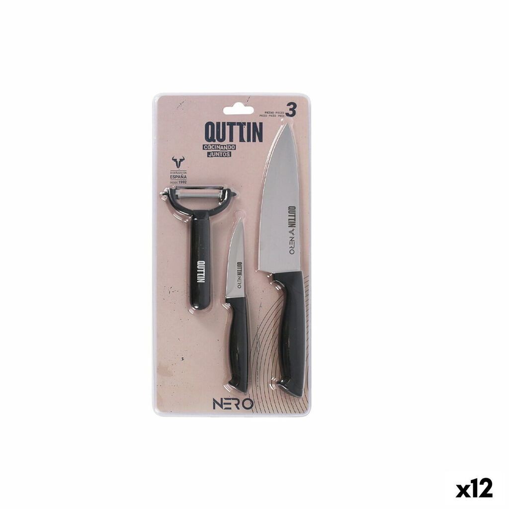 

Кухонный гарнитур Quttin Nero Black 3 предмета (12 предметов), черный