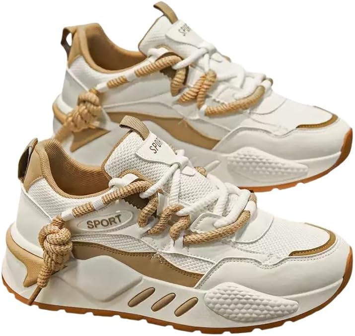 

Мужские легкие кроссовки низкие с шнуровкой - всесезонные повседневные беговые кроссовки для прогулок на свежем воздухе, тренировок в зале и путешествий Minlaidian, хаки