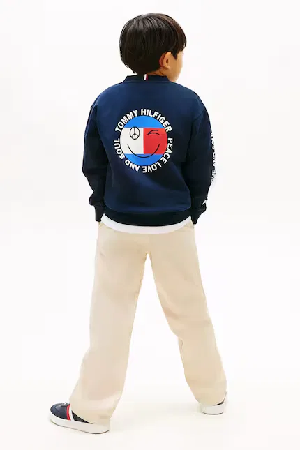 Кофта детская с флагом Tommy Hilfiger, синий — фото 4