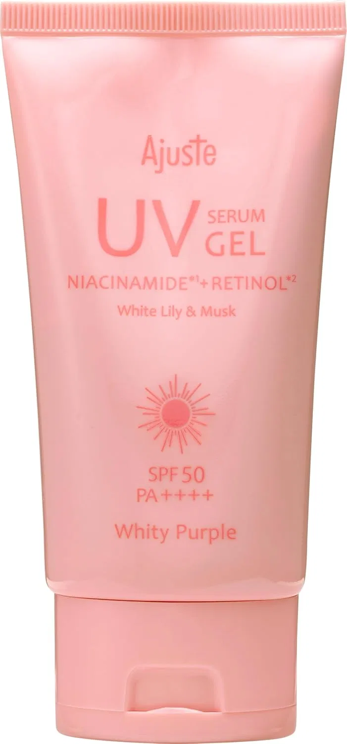 Солнцезащитный гель Adjuste UV Gel Niacinamide + Retinol, 60 г, бело-фиолетовый Ajuste