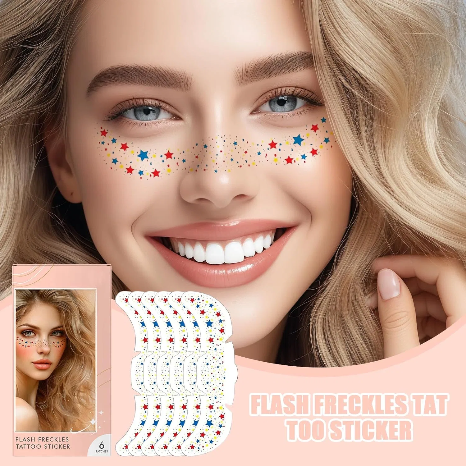 Блестки для лица Star Freckles, 6 шт — фото 2