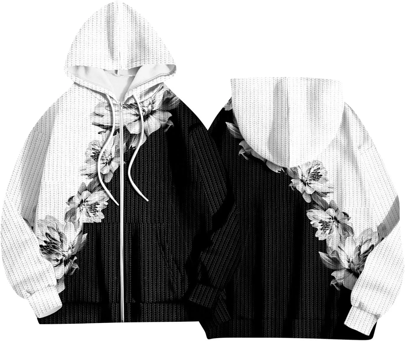 

Толстовка с капюшоном на молнии для женщин, свободный крой, принт