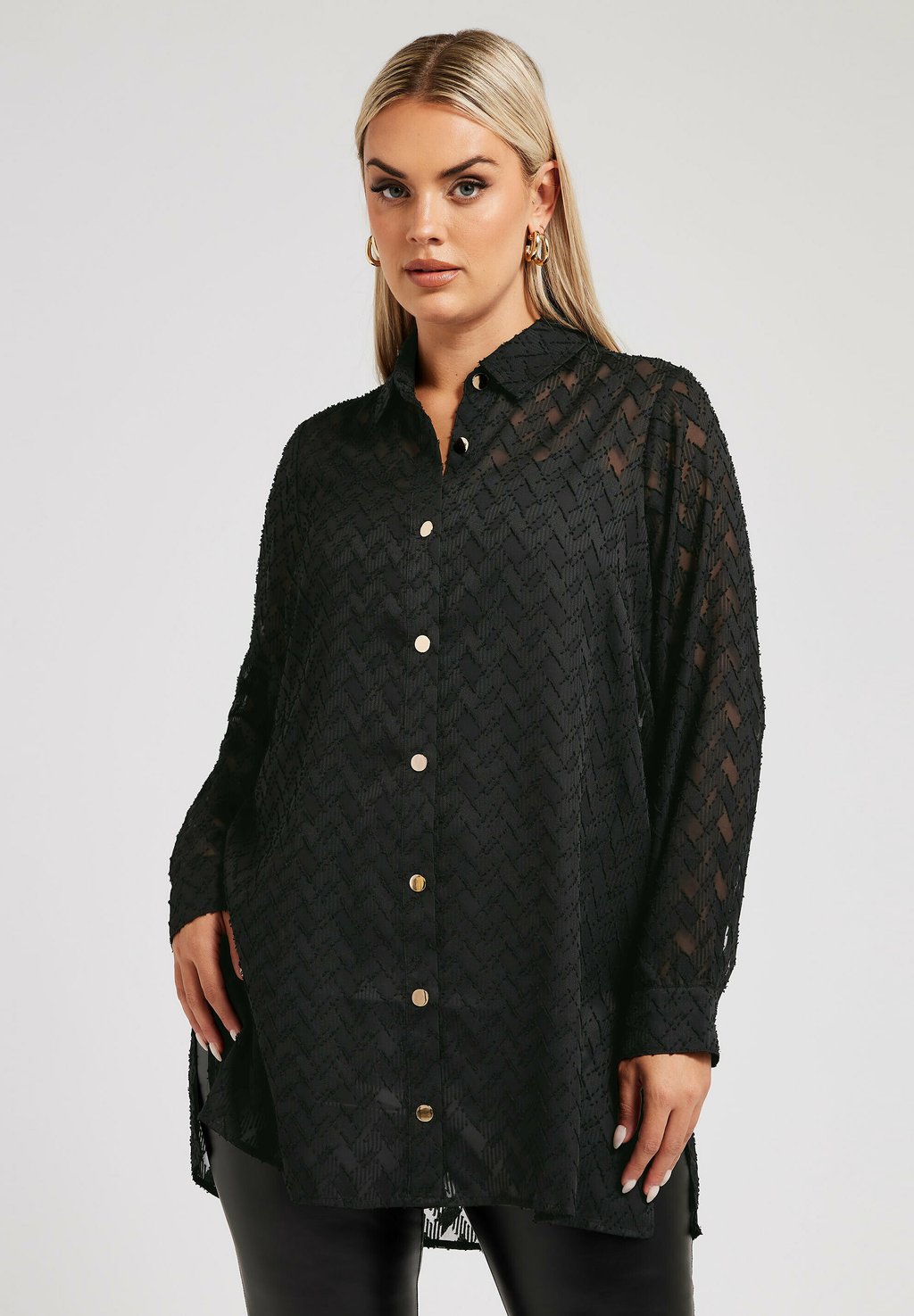 

Блузка на пуговицах Yours Clothing, антрацит
