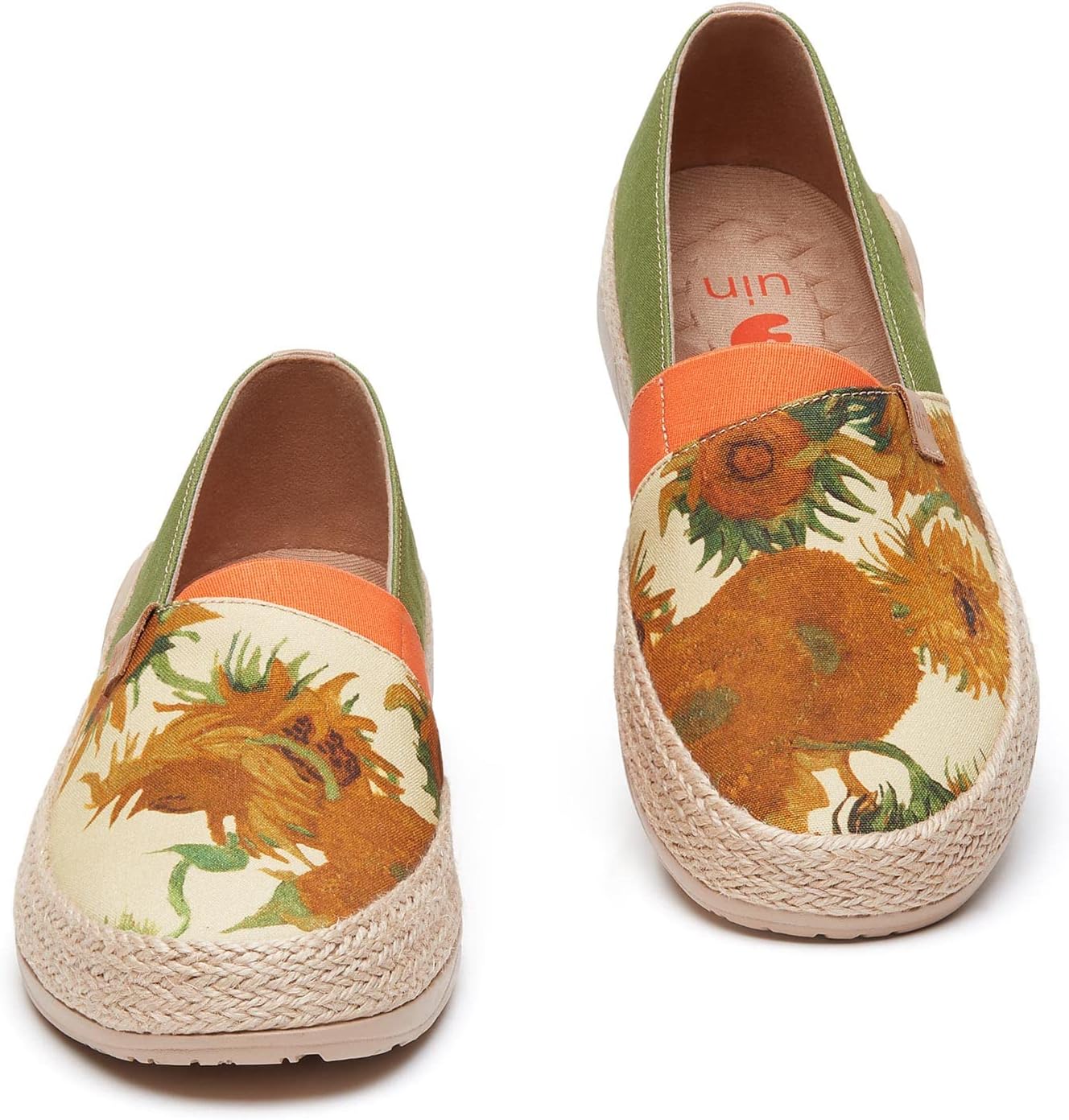 Мужские эспадрильи UIN Slip Ons- легкие прогулочные повседневные лоферы, удобные, с ручной росписью, серия Marbella, Marbella-van Gogh Sunflowers — фото 4