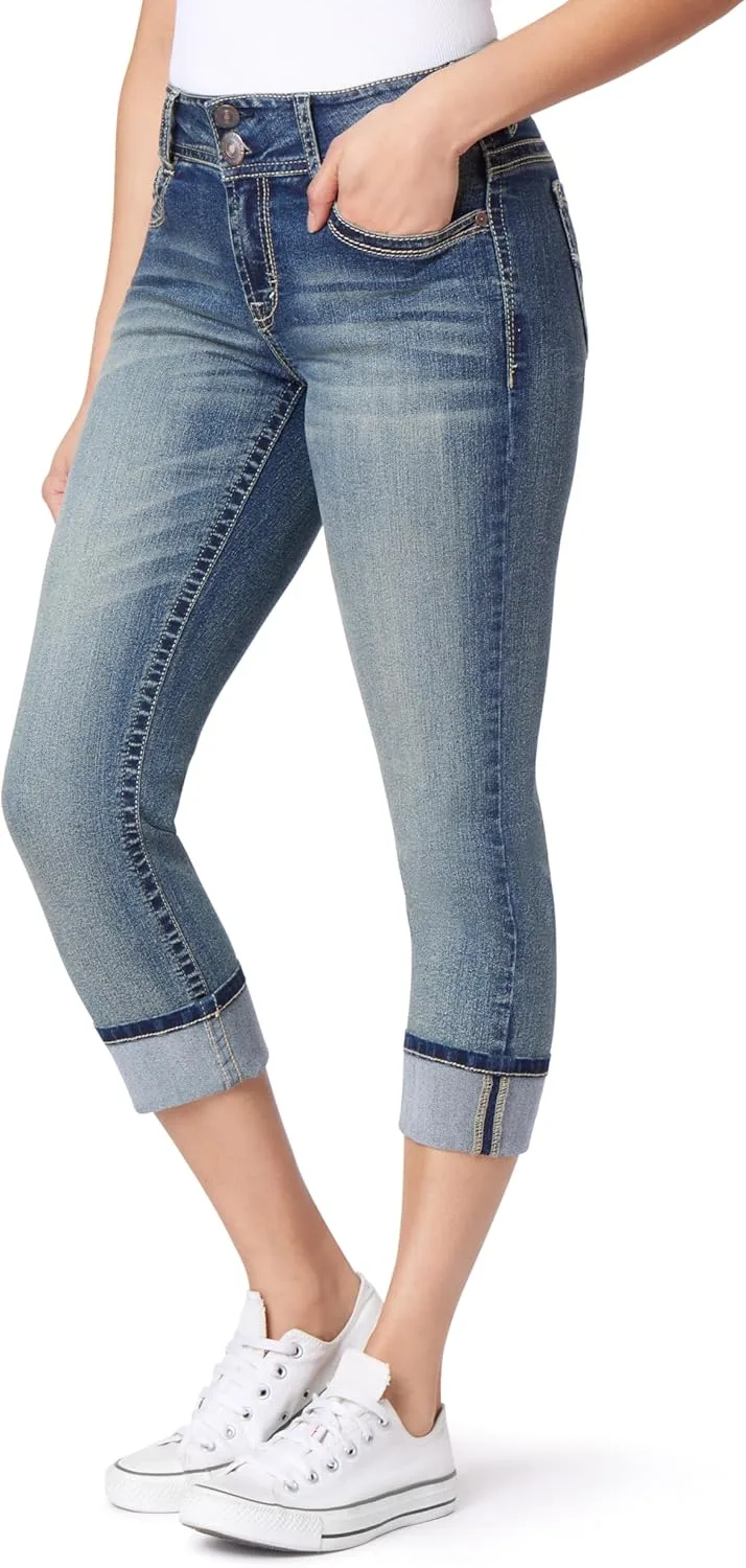 

Джинсы WallFlower Luscious Curvy 23.5” Mid-Rise Cropped для женщин, Insta Stretch Denim