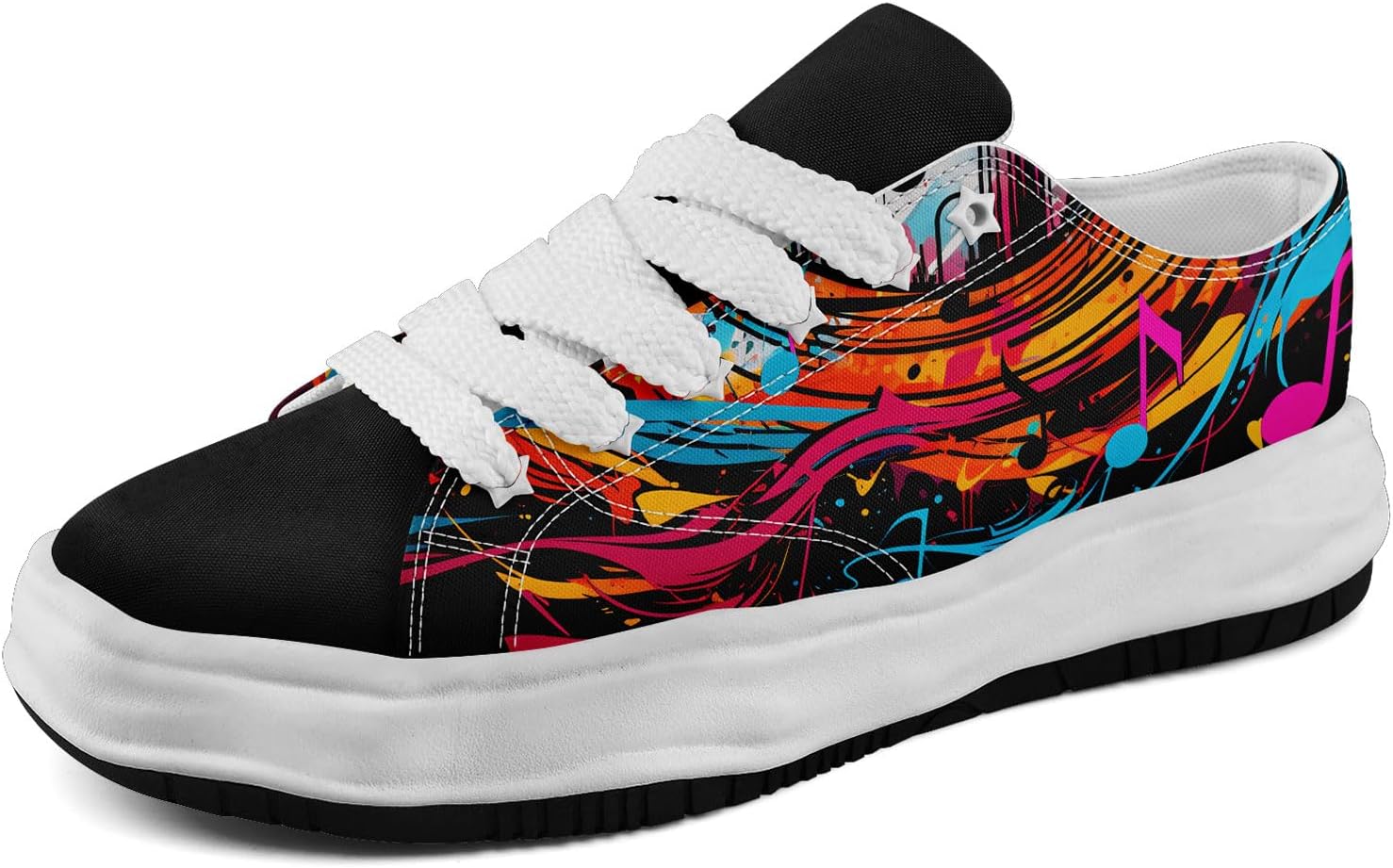 

Мужские кроссовки coolcustomize из холщовой ткани с граффити, цветные повседневные низкие кеды на шнуровке для женщин с абстрактным уличным арт-дизайном, оранжевый