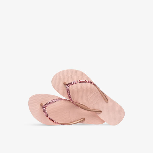Тонкие резиновые шлепанцы с блестками II Havaianas, розовый — фото 4