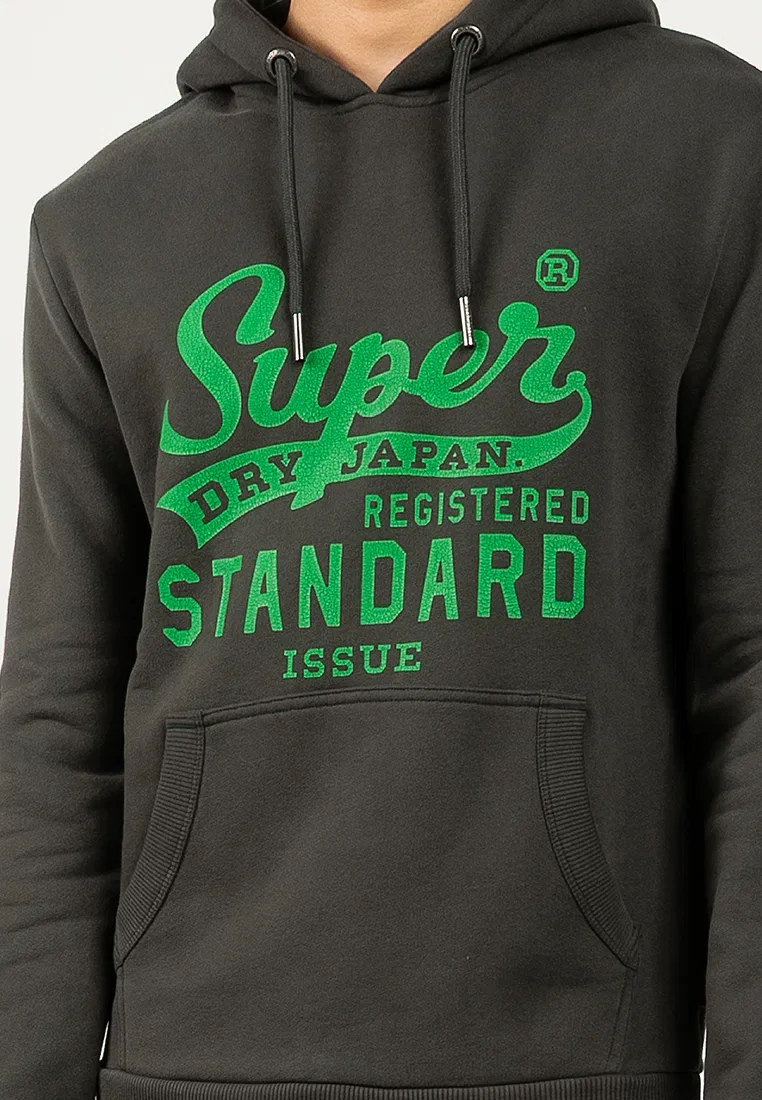 Худи, стандартный крой Superdry, черный — фото 3