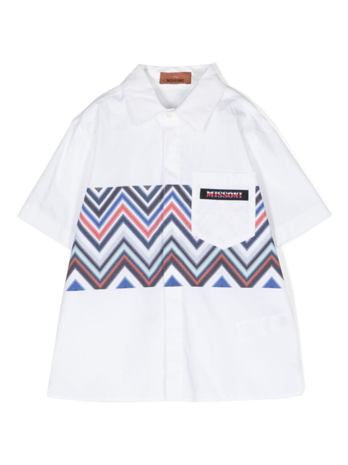 

Missoni Kids рубашка с узором зигзаг, белый