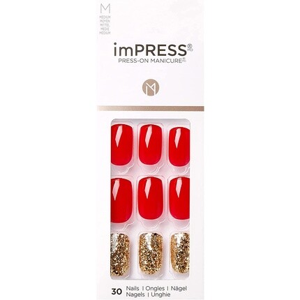 

Impress Press-On Manicure Memories Квадрат средней длины с технологией Purefit — 30 накладных ногтей, Kiss