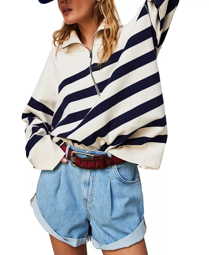 

Женские шорты Danni Cotton с высокой посадкой Free People, синий