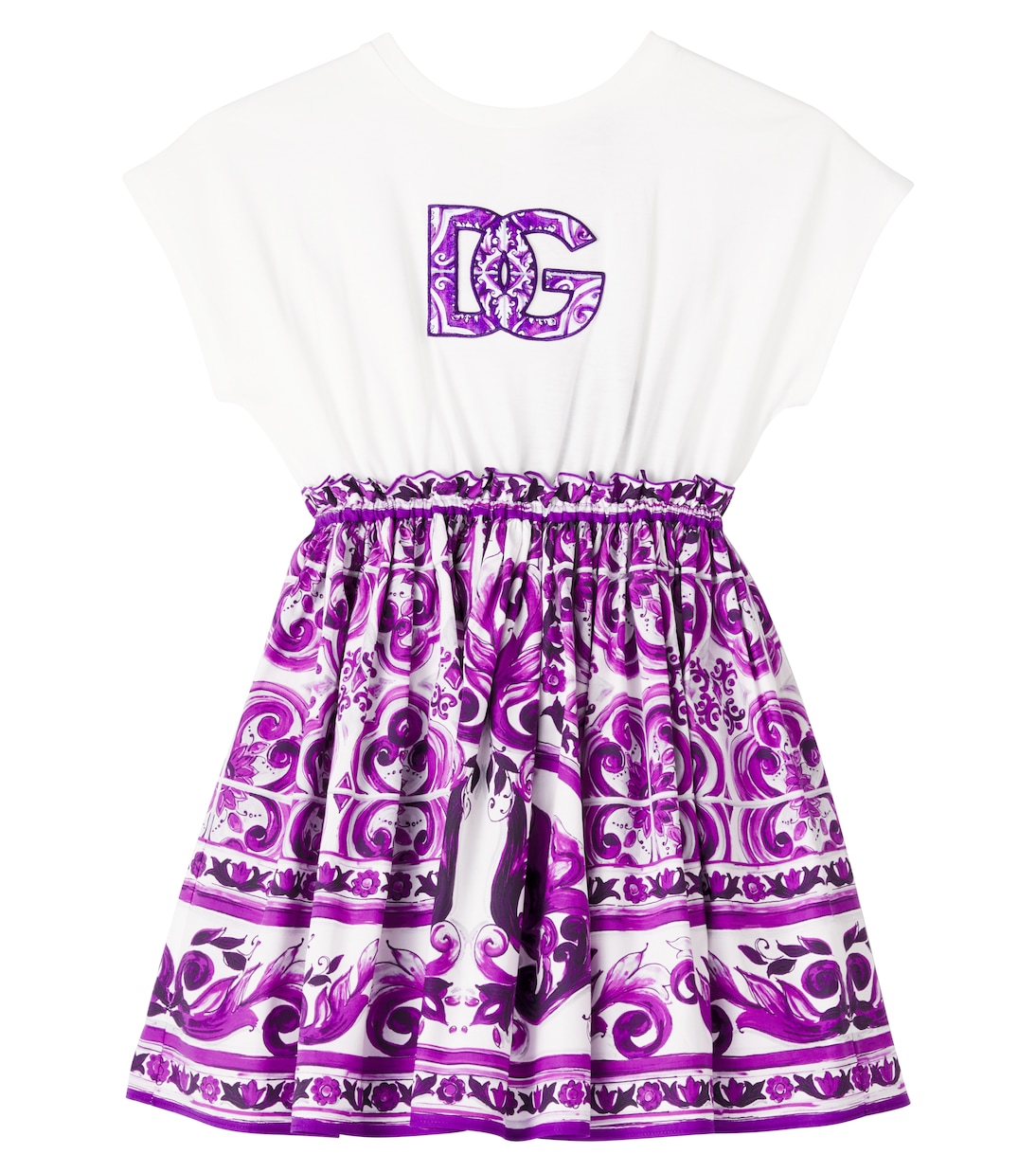 

DG Majolica хлопковое платье из поплина Dolce&Gabbana Kids, Variante Abbinata