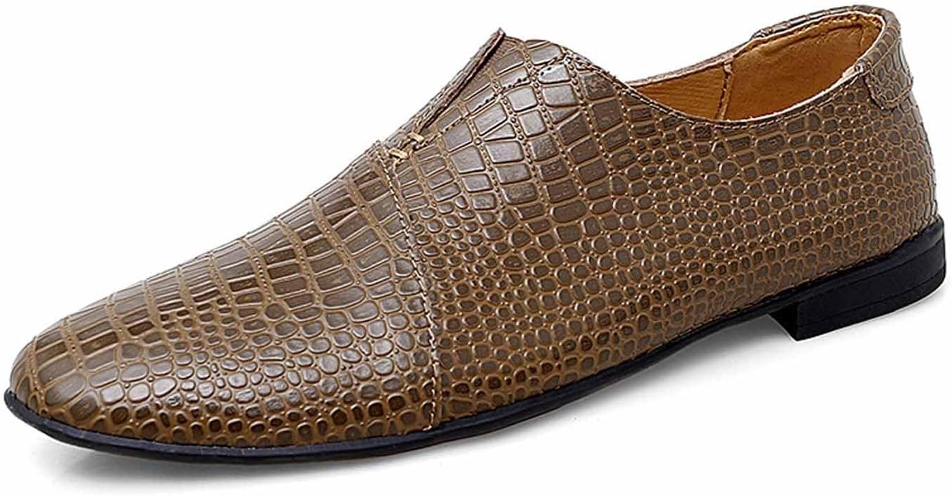 

Мужские мягкие кожаные лоферы DifaBack с принтом, модные лоферы без шнурков для работы в офисе, удобная нескользящая повседневная обувь, коричневый