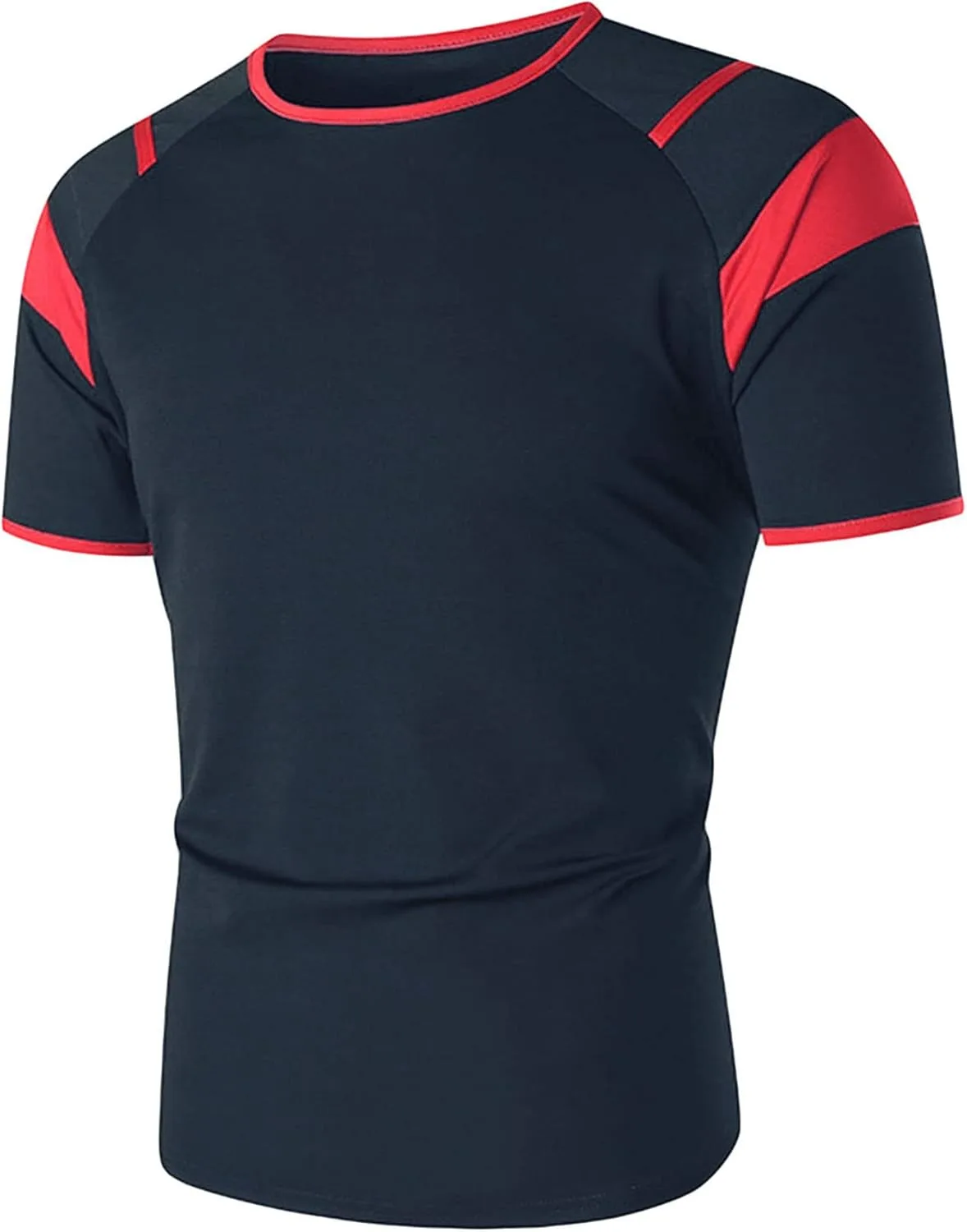 

Мужская футболка с цветными блоками и коротким рукавом реглан для тренировок JEsilunmaMY