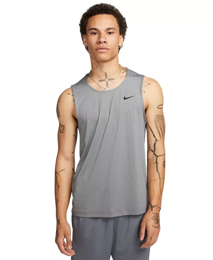 

Мужская готовая майка для фитнеса Dri-FIT свободного покроя, стандартная, большая и высокая Nike, серый