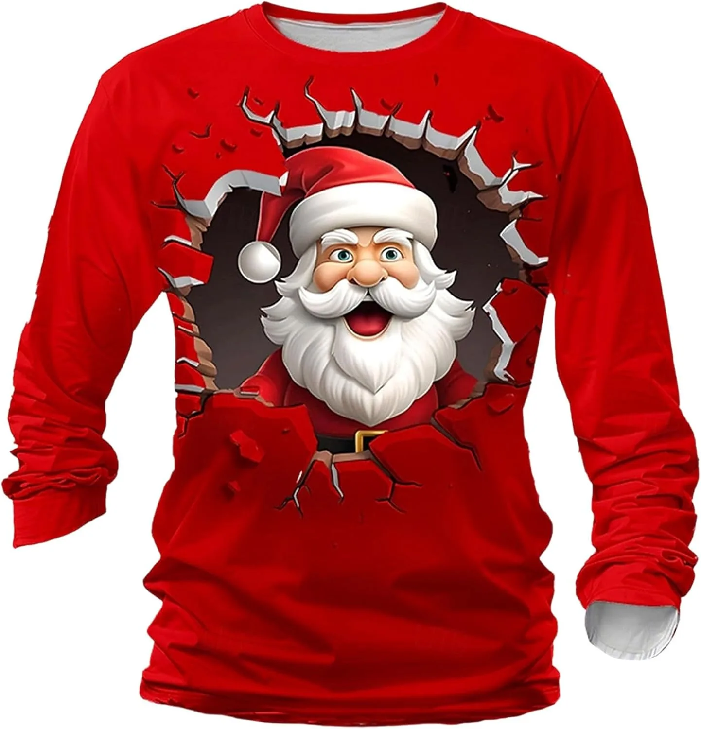 

Футболка мужская с принтом Санта, Long Sleeve, для праздничной вечеринки Sdeycui