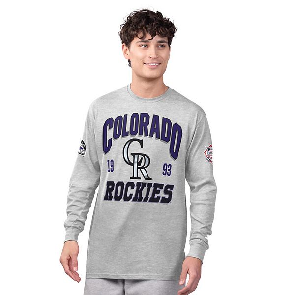 

Мужской набор из двух футболок heather gray/purple colorado rockies с длинным и коротким рукавом Starter