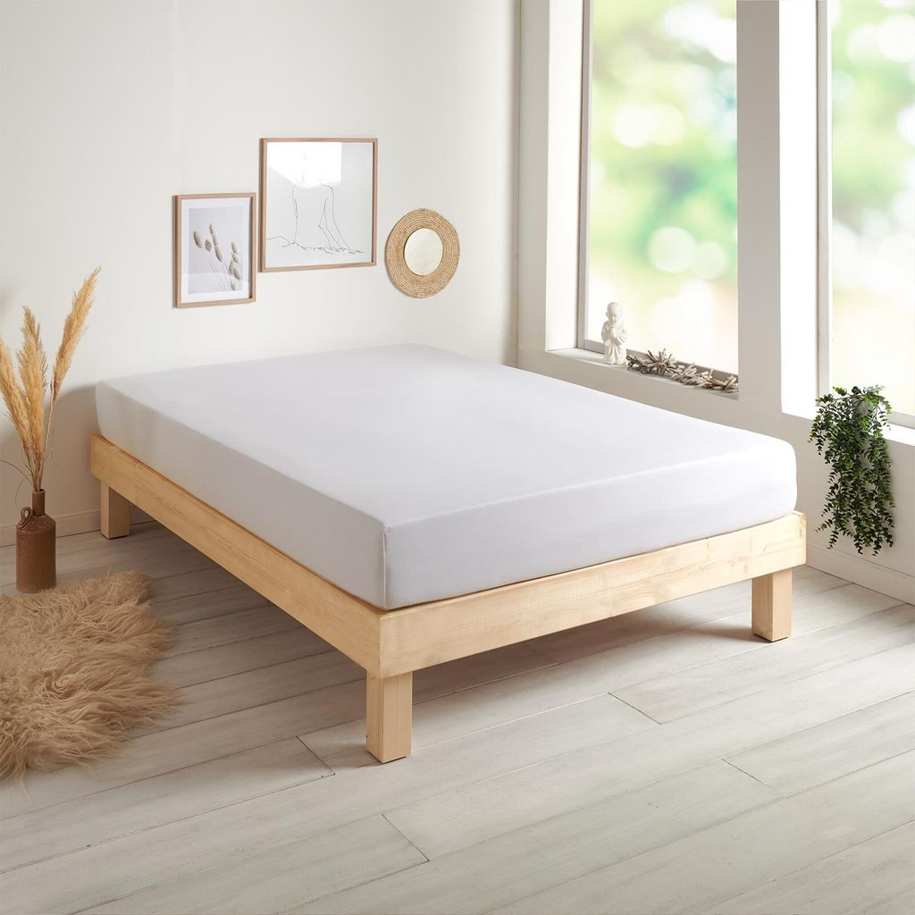 

Простыня Dream Sleep Basic одиночная из джерси 90x220 см - 100x220 см белая Traumschlaf