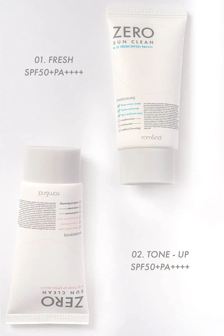 Солнцезащитный крем «Zero Sun 02 Tone Up» SPF50+ PA++++ от rom&nd Rom&Nd, 01 Fresh — фото 4