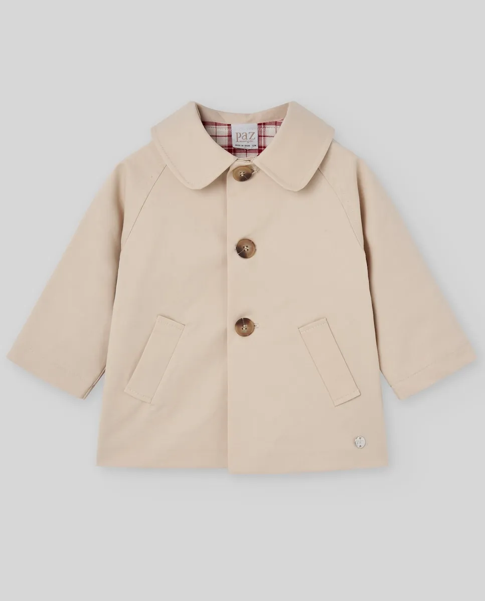 

Детское пальто в клетку из коллекции Acebo PAZ Rodríguez, бежевый