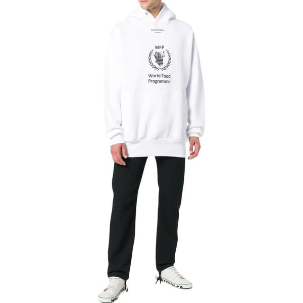 Толстовка x world food programme hoodie 'white black' Balenciaga, белый — фото 2