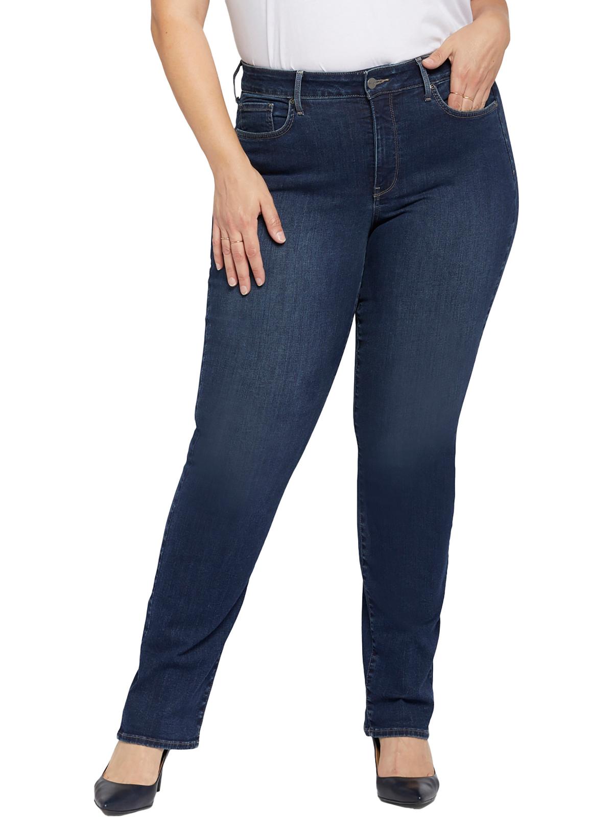 

Плюс женские джинсы Marilyn Tencel Denim Straight Leg NYDJ, цвет crockett
