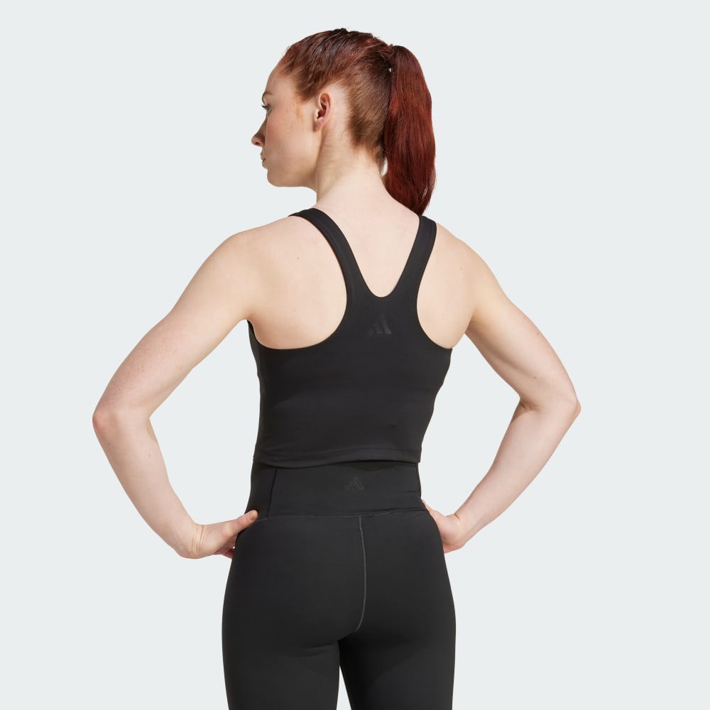 Спортивный бюстгальтер Adidas All Me Medium Support Bra Tank Top, черный — фото 2