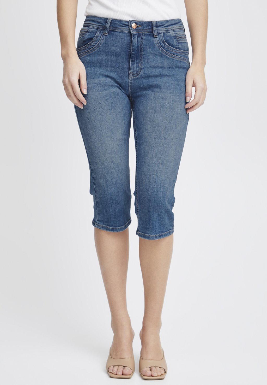 

Джинсовые шорты PZKATJA PULZ, цвет Medium Blue Denim