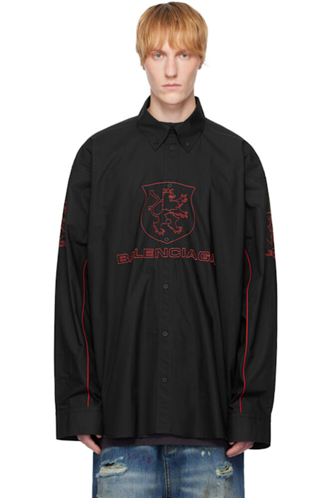 

Черная вышитая рубашка Balenciaga