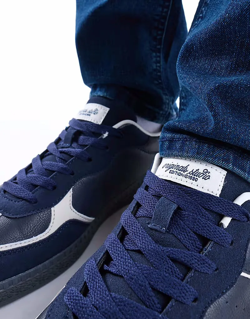 Темно-синие комбинированные кроссовки Jack & Jones Morgen — фото 3