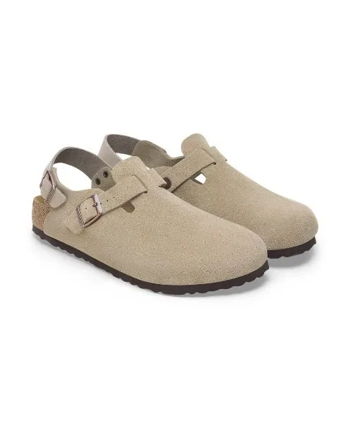 Мужские замшевые сандалии Birkenstock Tokio с ремешком бежевые