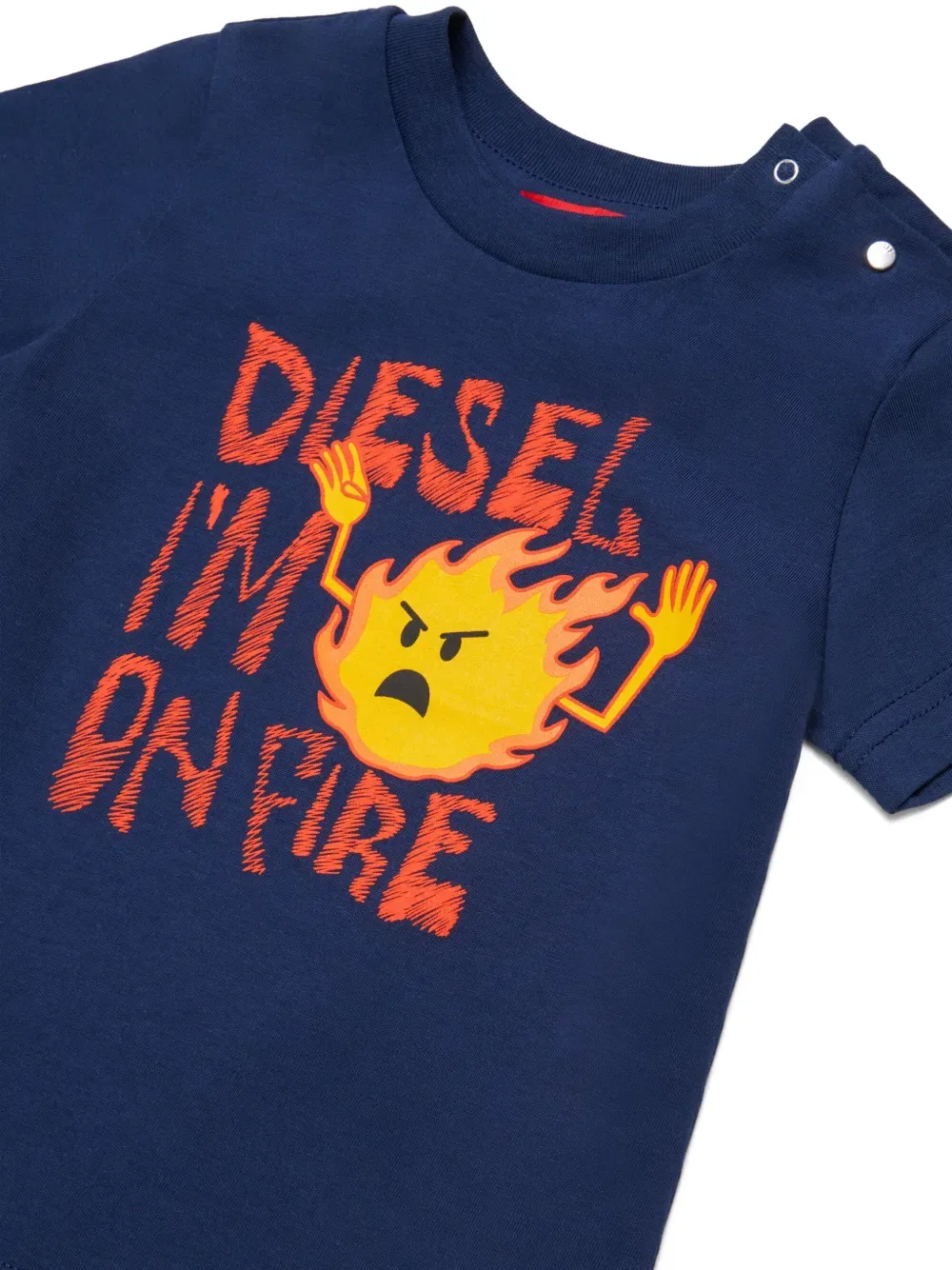 Футболка с графическим принтом Diesel Kids, синий — фото 3