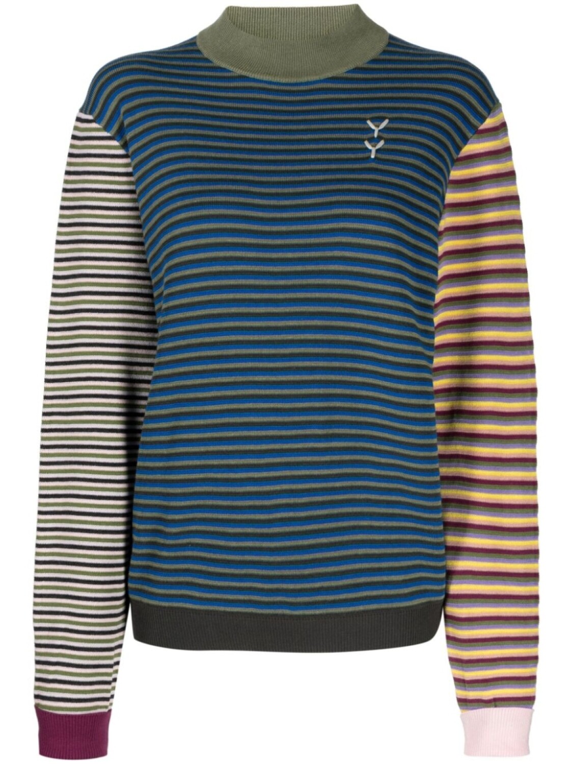 

Полосатый джемпер в стиле колор-блок YANYAN KNITS, мультиколор