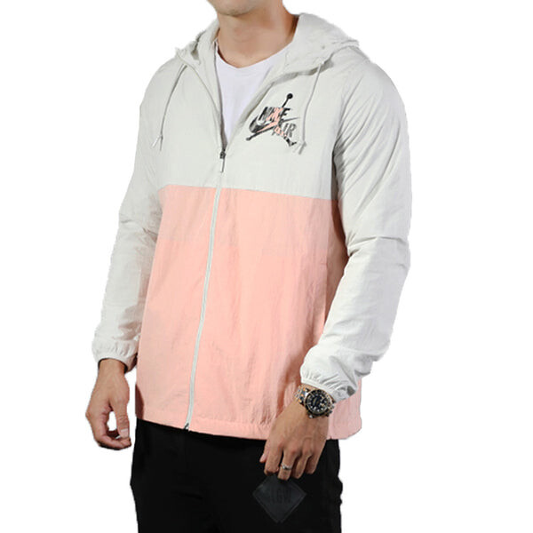 Куртка Air Jordan Alphabet Printing Basketball Sports Hooded Jacket White Pink, белый — фото 3