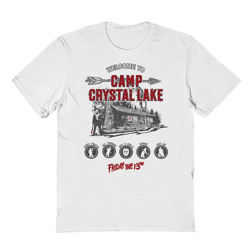 

Мужская футболка с графическим рисунком Camp Crystal Lake Licensed Character, белый