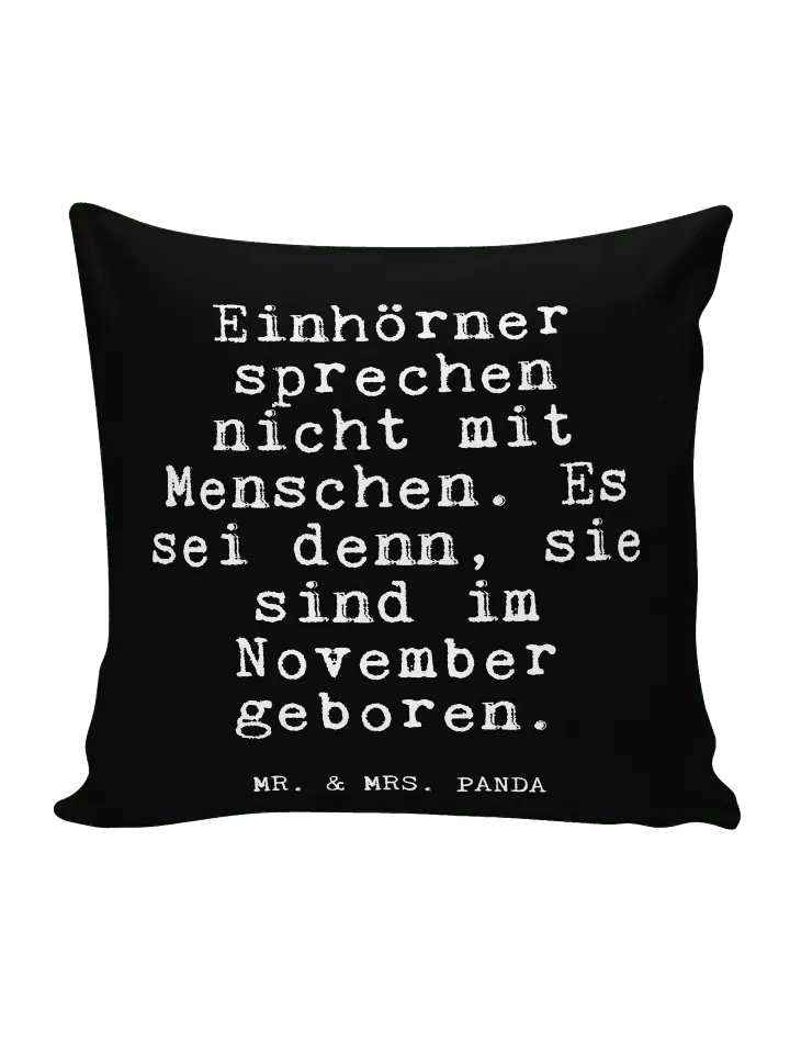 

Подушка Mr & Mrs Panda 40x40 Einhörner sprechen nicht, черный