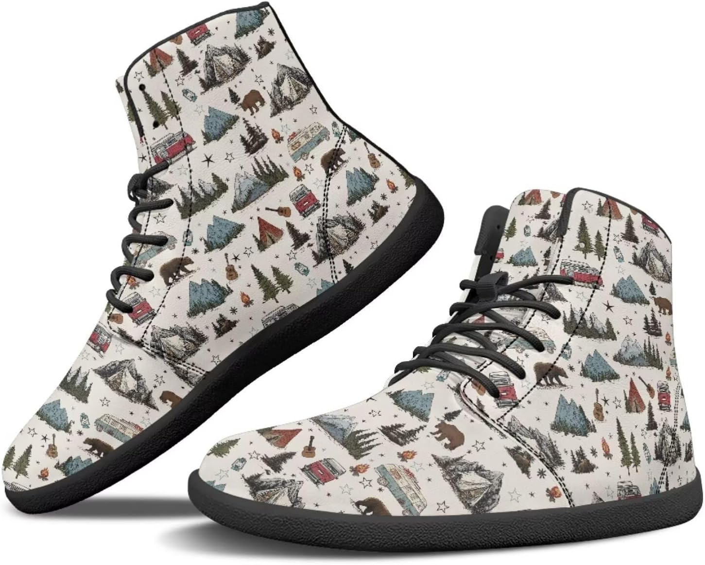 

Охотничьи ботинки Binienty Barefoot для мужчин и женщин, водонепроницаемые, из искусственной кожи, высокие, с поддержкой лодыжки, спортивная обувь, Camping Print