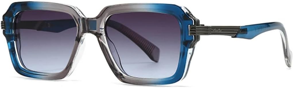 

Мужские солнцезащитные очки в стиле ретро с двухцветной оправой и заклепками, женские градиентные очки с защитой от УФ-излучения UV400, модные панк-солнцезащитные очки SZVVBKK, Grey Blue Grey