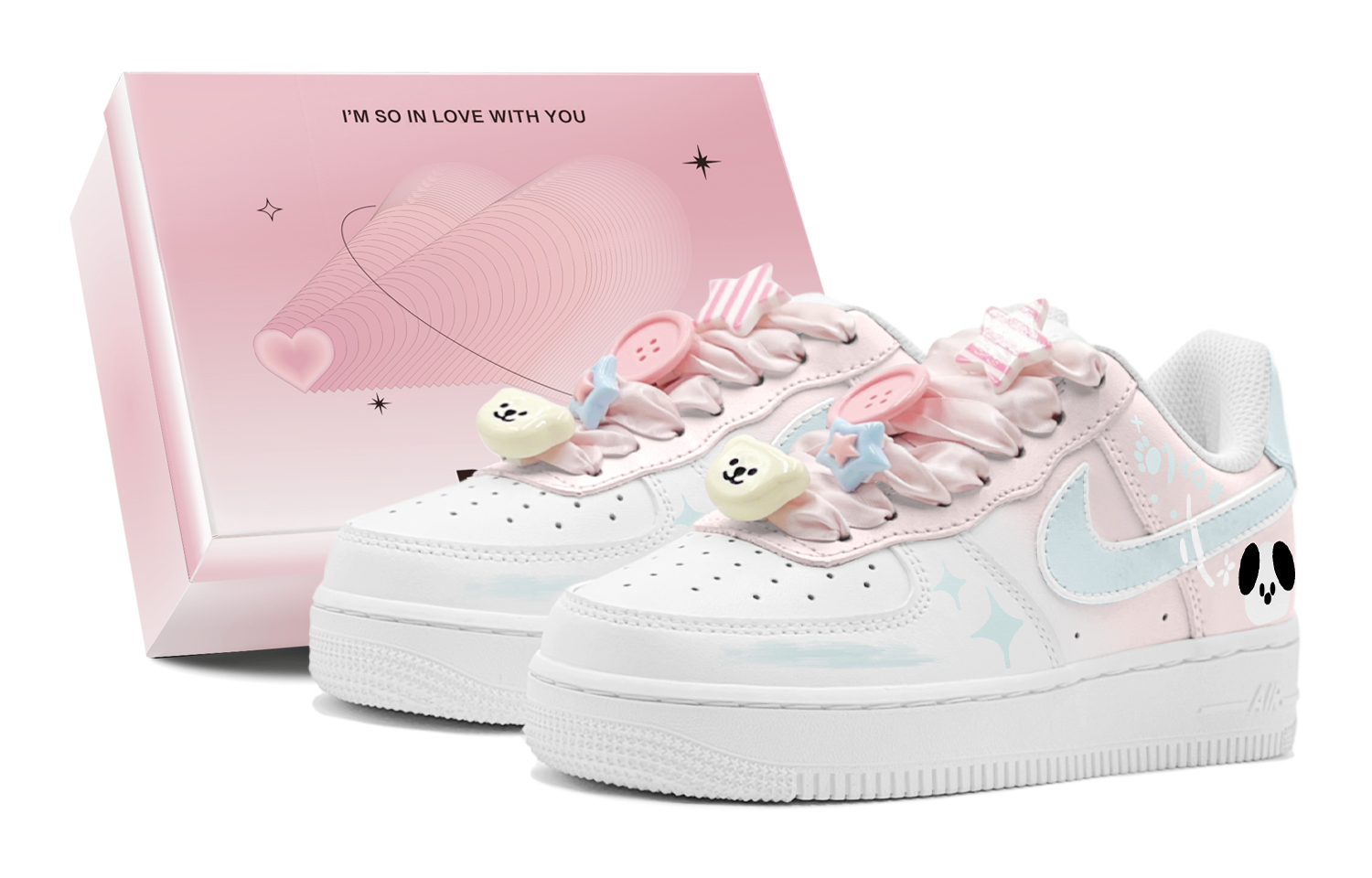 

Детские кроссовки для скейтбординга Air Force 1 LE Low Top для подростков Nike, розовый/синий