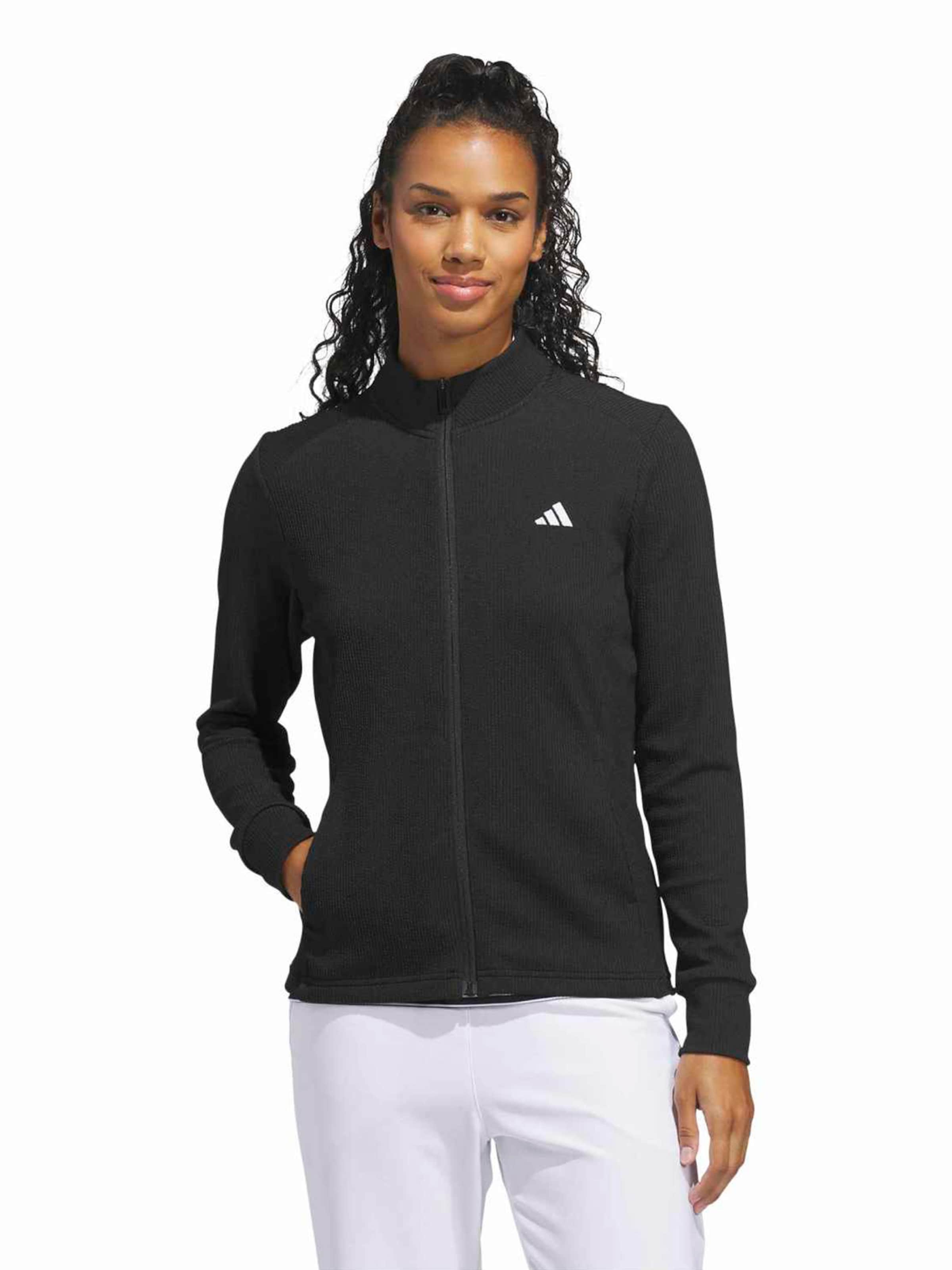 ADIDAS GOLF Спортивный худи на молнии в черном цвете — фото 2