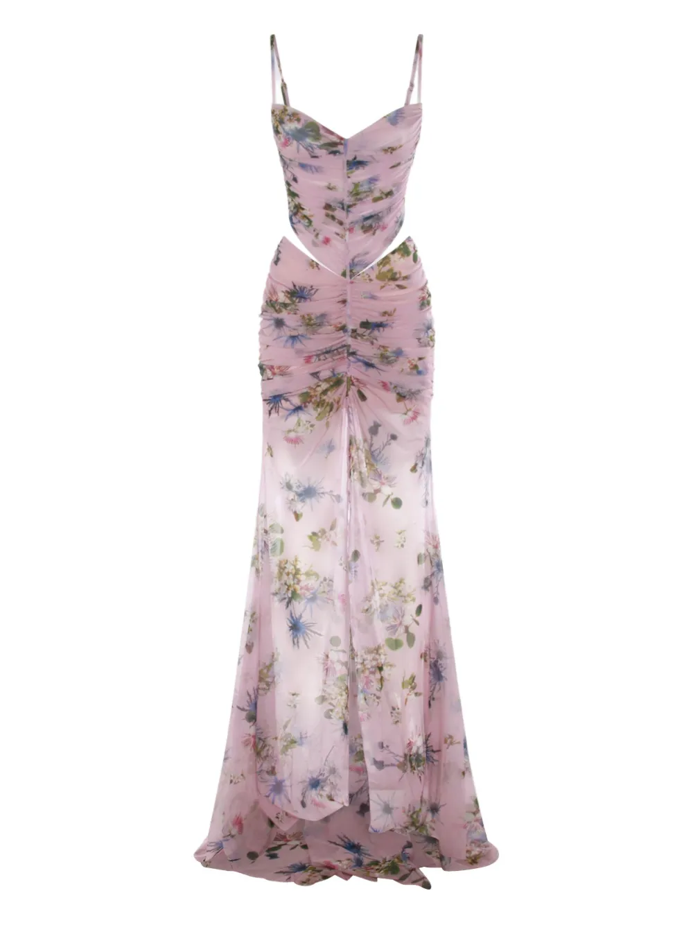 

Платье с цветочным принтом и вырезами BLUMARINE, розовый