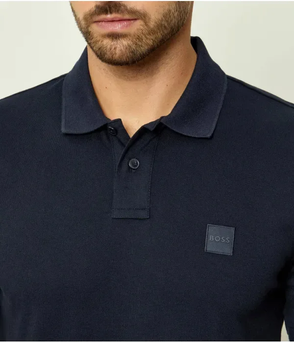 Поло Пассажир slim fit Boss Orange, темно-синий — фото 4