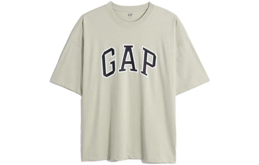 Футболка SS23 унисекс с круглым вырезом и прямым кроем GAP, серый белый