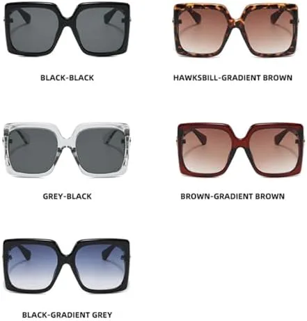 

Женские квадратные солнцезащитные очки, мужские модные солнцезащитные очки с градиентным переходом в стиле ретро, ​​женские солнцезащитные очки UV400 MTZJH, Black