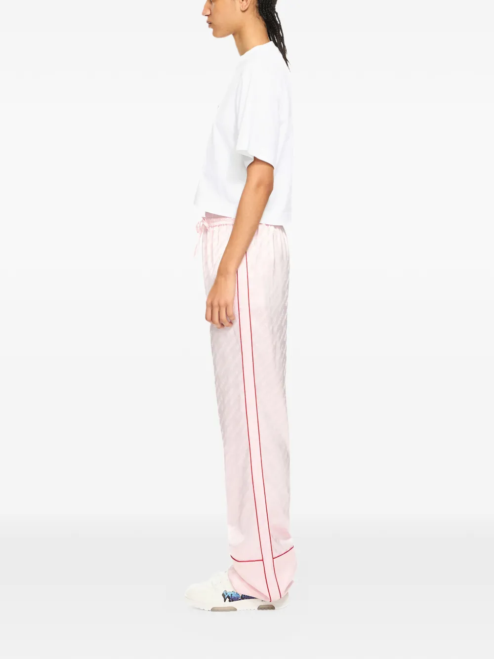 Брюки-пижамы из жаккардового сатина Off-White, розовый — фото 3