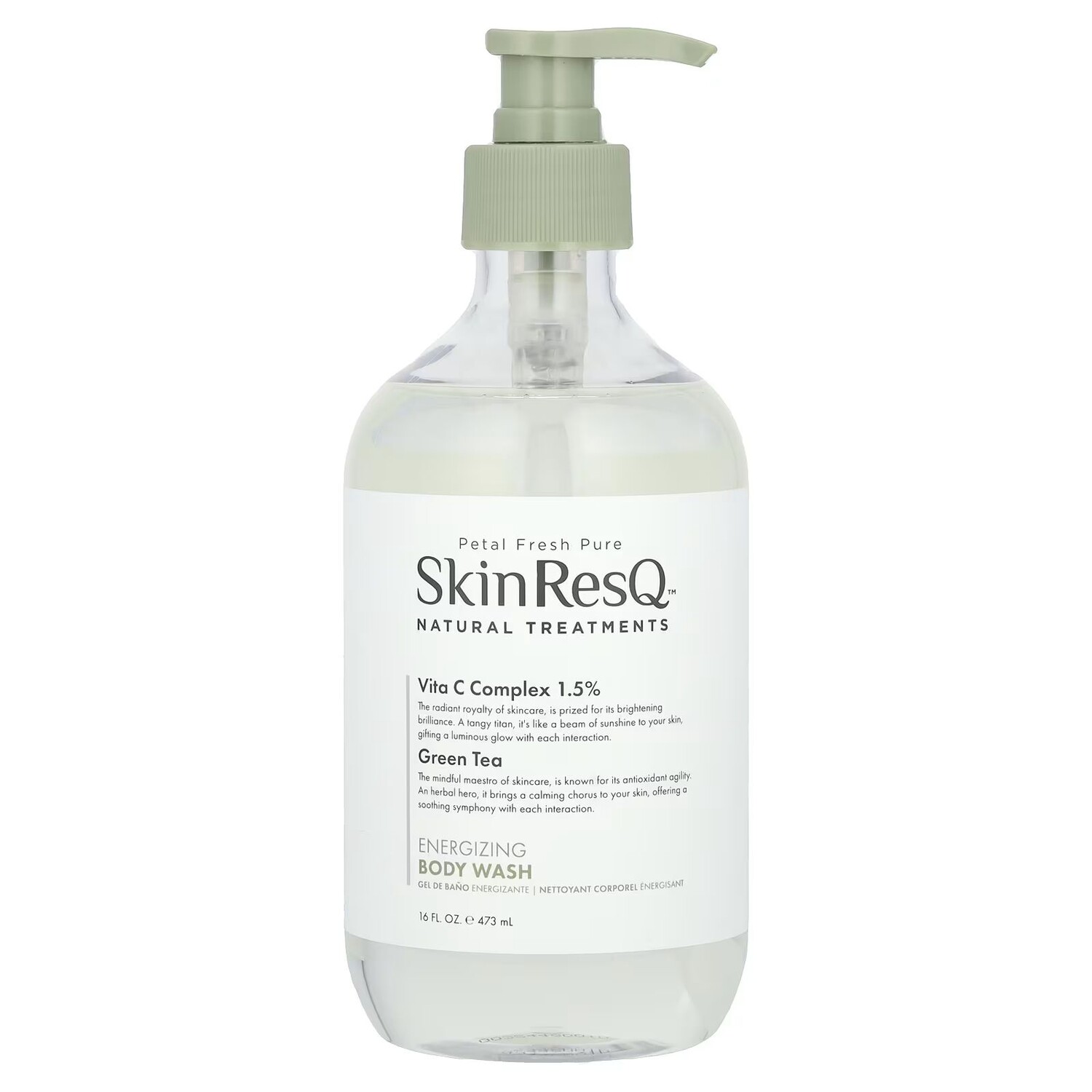

Skin ResQ Natural Treatments, Бодрящий гель для тела, 16 жидких унций (473 мл) Petal Fresh