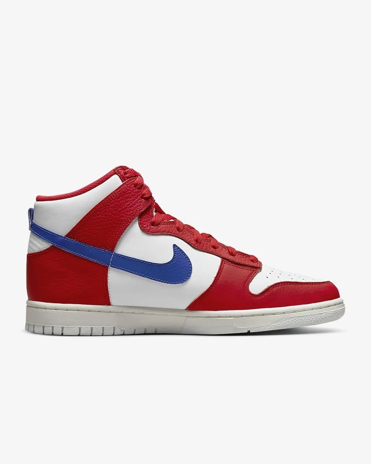 Мужские кроссовки NIKE Dunk High Retro, белый/красный — фото 2