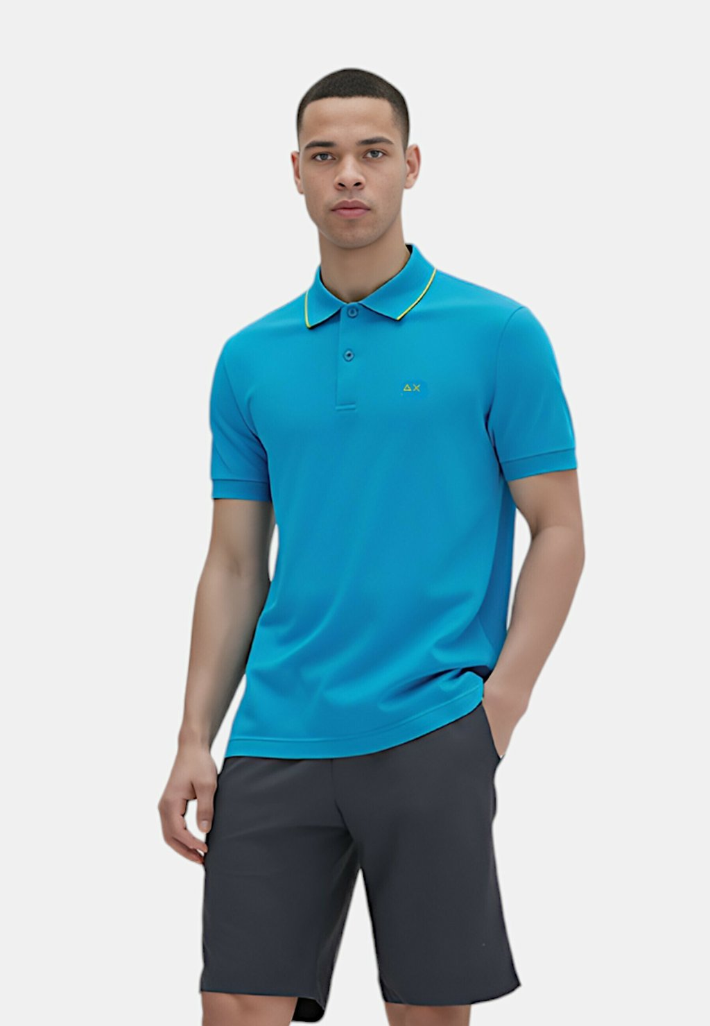 

Базовая футболка POLO UOMO SUN68 A35110 OTTANIO CHIARO, синий